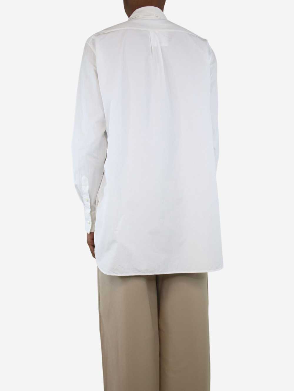 Celine White long cotton shirt - size UK 6 - image 2