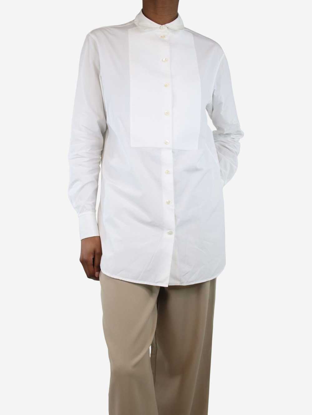 Celine White long cotton shirt - size UK 6 - image 3