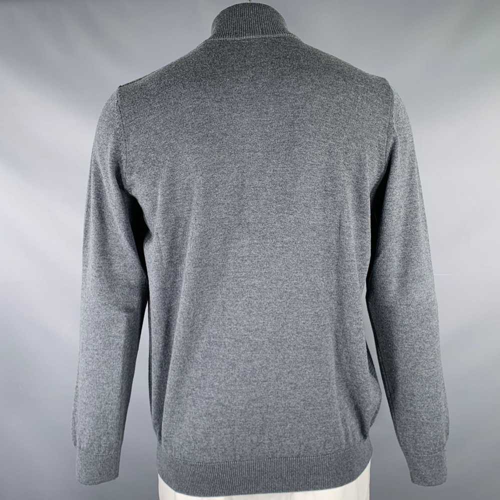 Hugo Boss Grey Knit Merino Wool Zip Up Cardigan - image 4