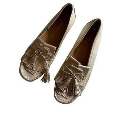 STUART WEITZMAN | gold leather tassel loafers 6