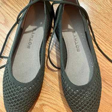 Rothy’s Green Mesh flats “vert”, squares Size 6.5 