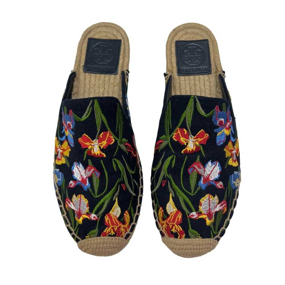 Tory Burch Embroidered Floral Espadrille Slides M… - image 1