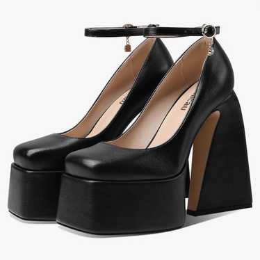 Platform chunky heels pumps