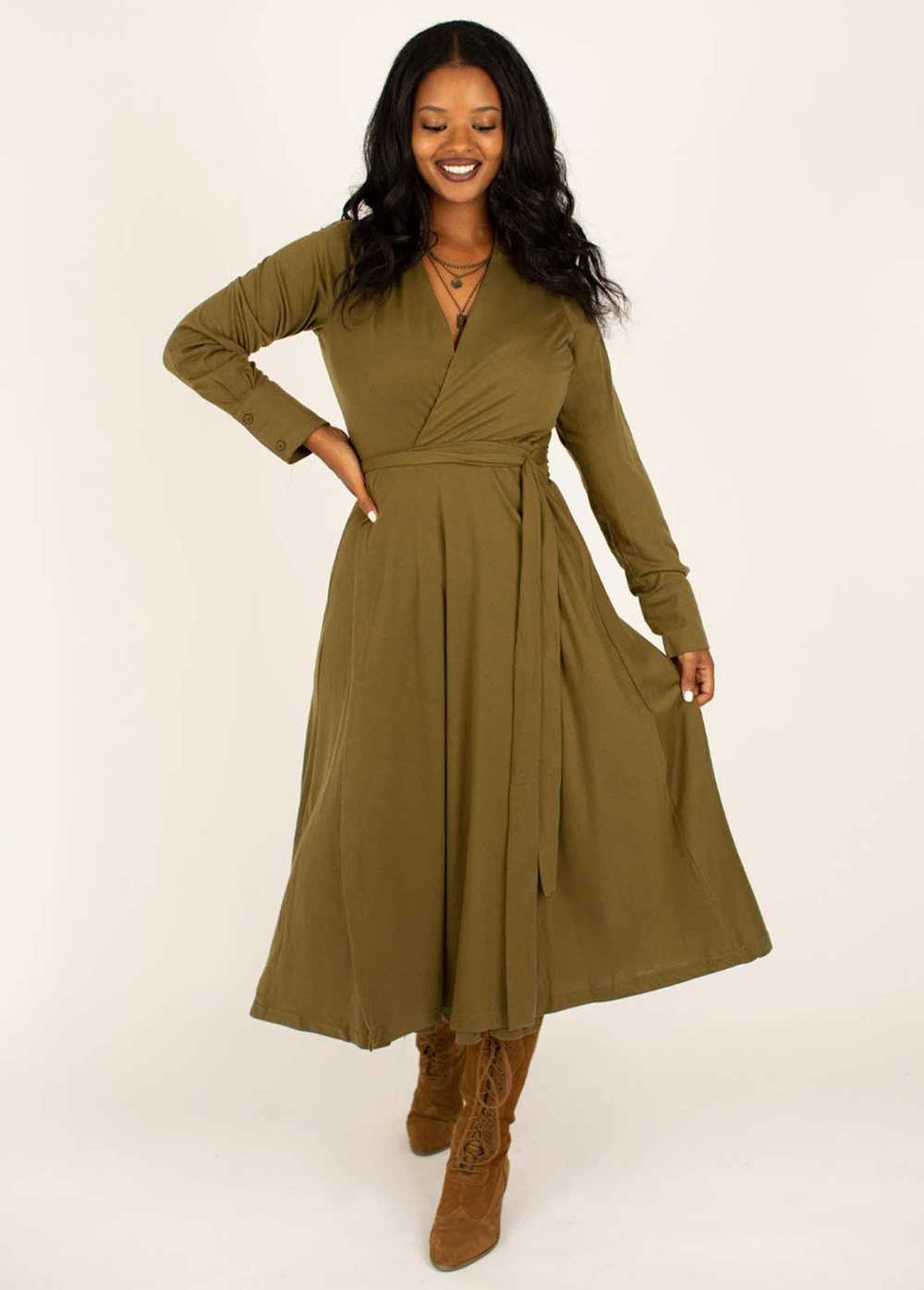 Joyfolie Oralie Dress in Olive - image 2