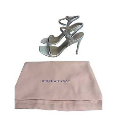 Stuart Weitzman Gemcut 100 Sandal in White Size 6.