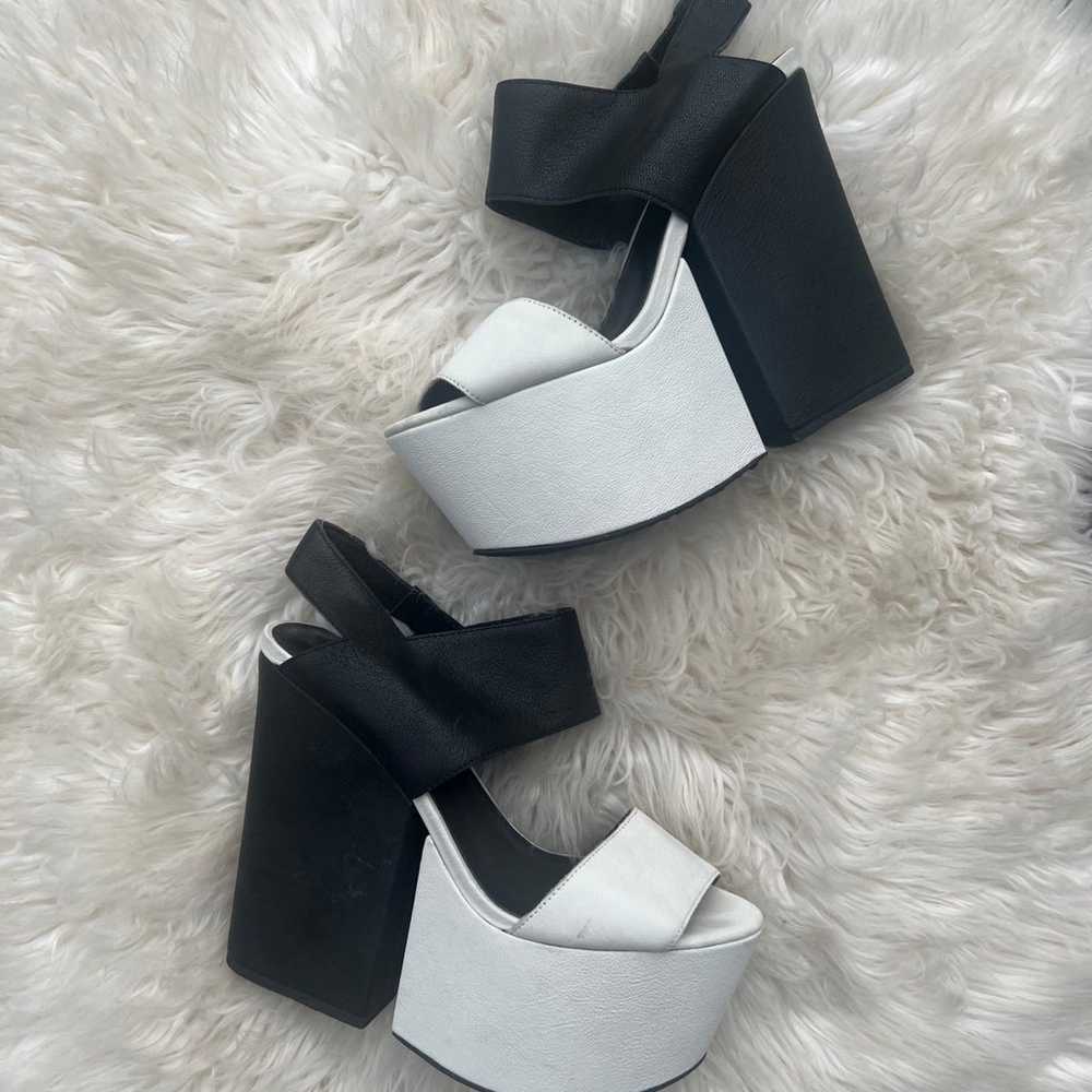 MATIKO Black white extreme platforms sandals heel… - image 1