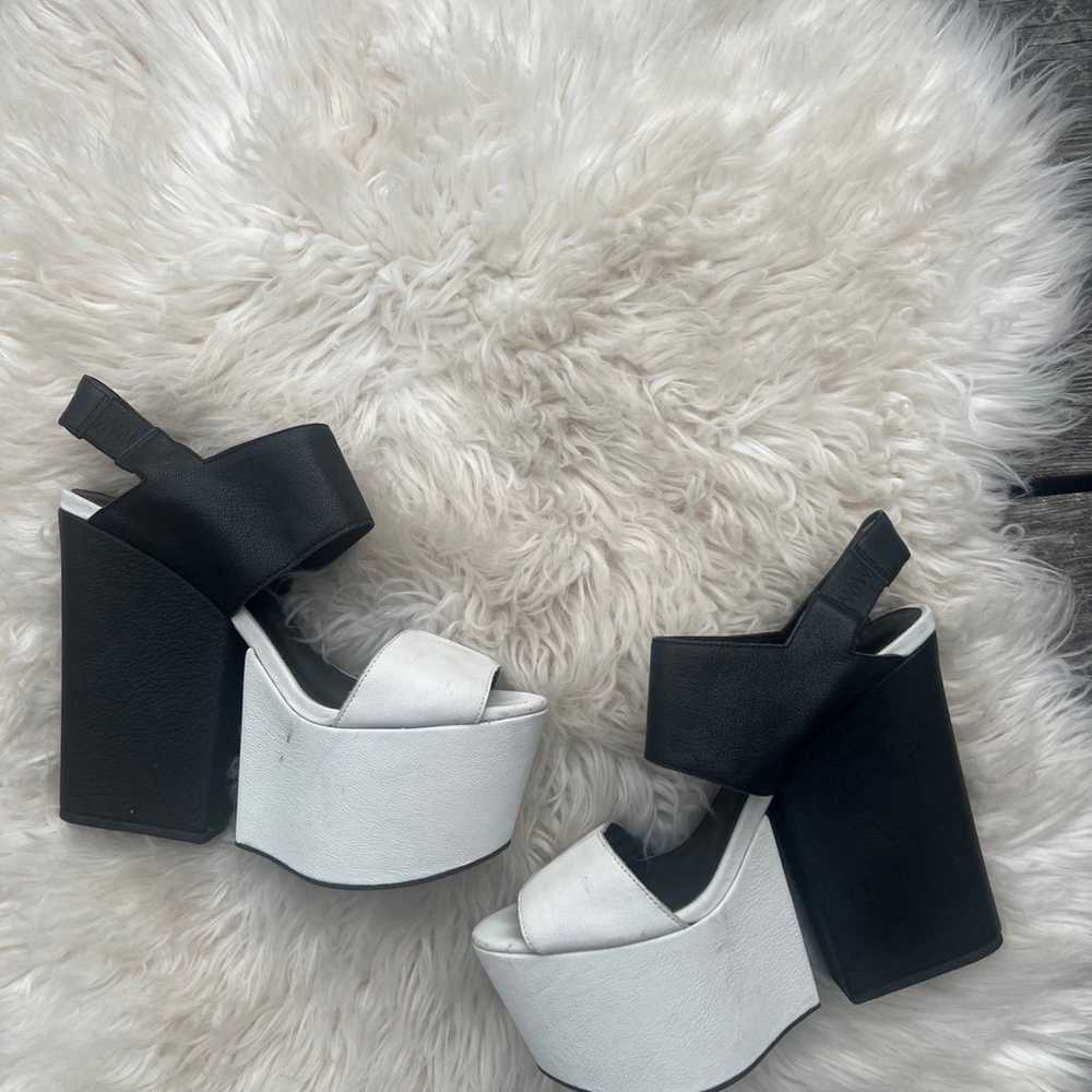 MATIKO Black white extreme platforms sandals heel… - image 3