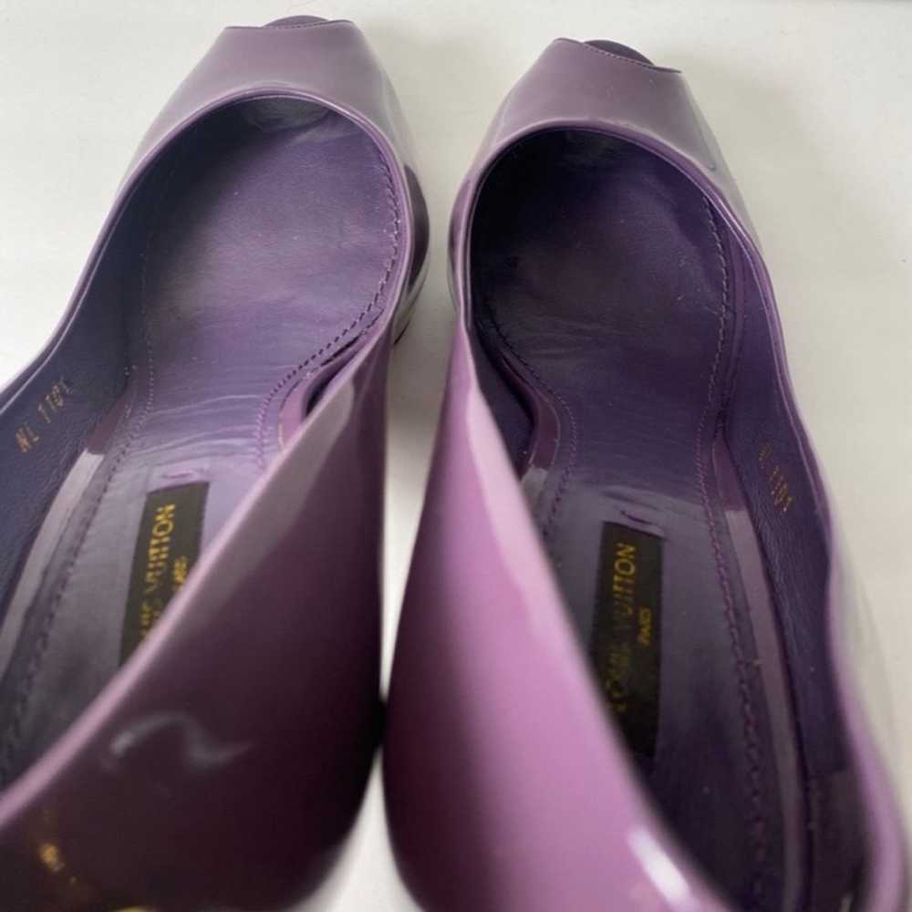 Louis Vuitton open toe patent pumps heels purple … - image 6