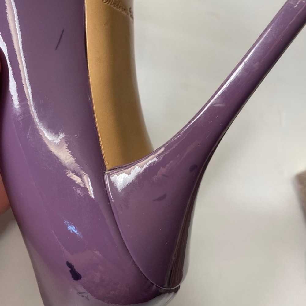 Louis Vuitton open toe patent pumps heels purple … - image 9