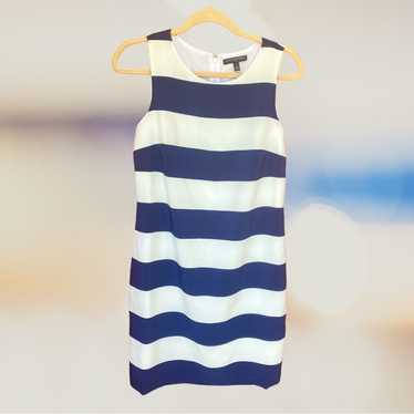 NEW Banana Republic navy blue and white striped dr