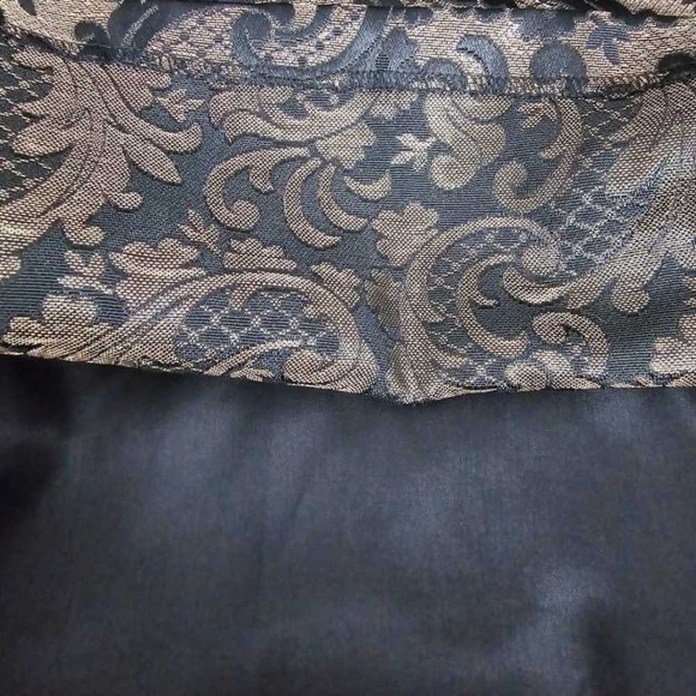 ANN TAYLOR LOFT Strapless DRESS Black & GOLD Broc… - image 7