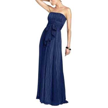 Bcbgmaxazria Timona Navy Blue Silk Maxi Dress Wome