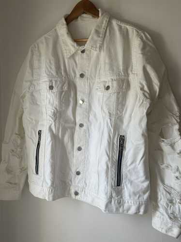Balmain Balmain White Distressed Denim Jacket