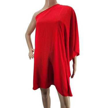 Vici One Shoulder Red Shift Dress - Size Medium