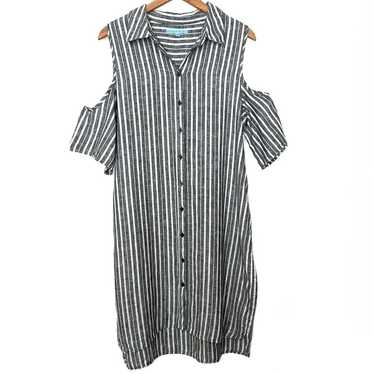 Antonio Melani Linen Striped Kendall Shirt Dress
