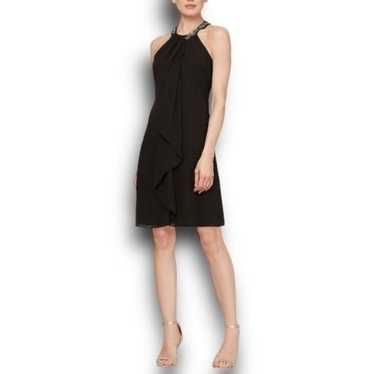 SLNY Embellished Halter Dress in Black Size 14W NE