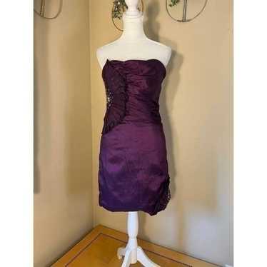 Nox Anabel Purple Pleated Rhinestone Sequin Beade… - image 1