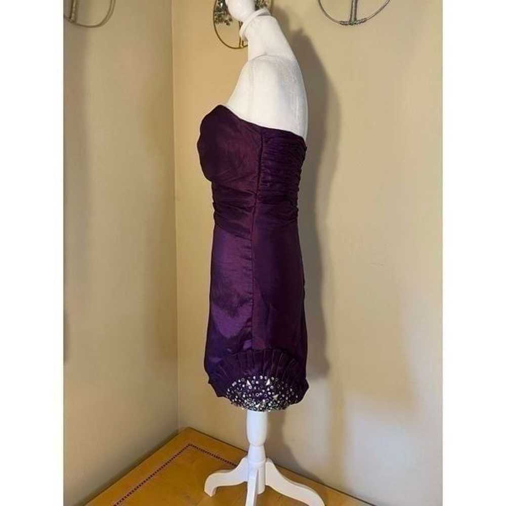 Nox Anabel Purple Pleated Rhinestone Sequin Beade… - image 2