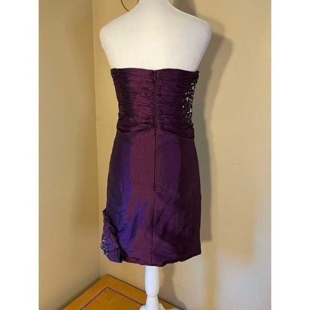 Nox Anabel Purple Pleated Rhinestone Sequin Beade… - image 3