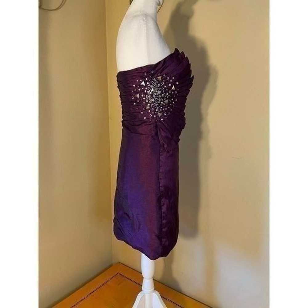 Nox Anabel Purple Pleated Rhinestone Sequin Beade… - image 4
