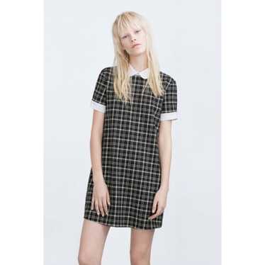 Zara Trafaluc Black & White Checkered Collared Min