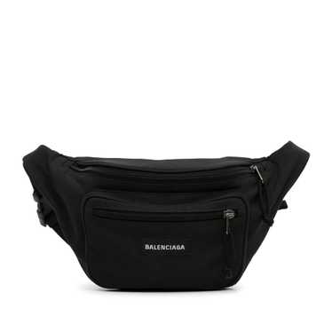 Black Balenciaga Nylon Explorer Belt Bag
