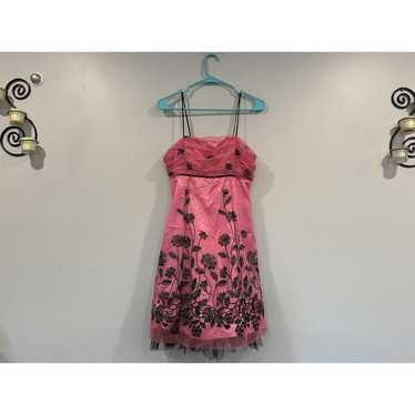 B. Smart Y2K Pink Back Lace Up Short Dress Junior… - image 1