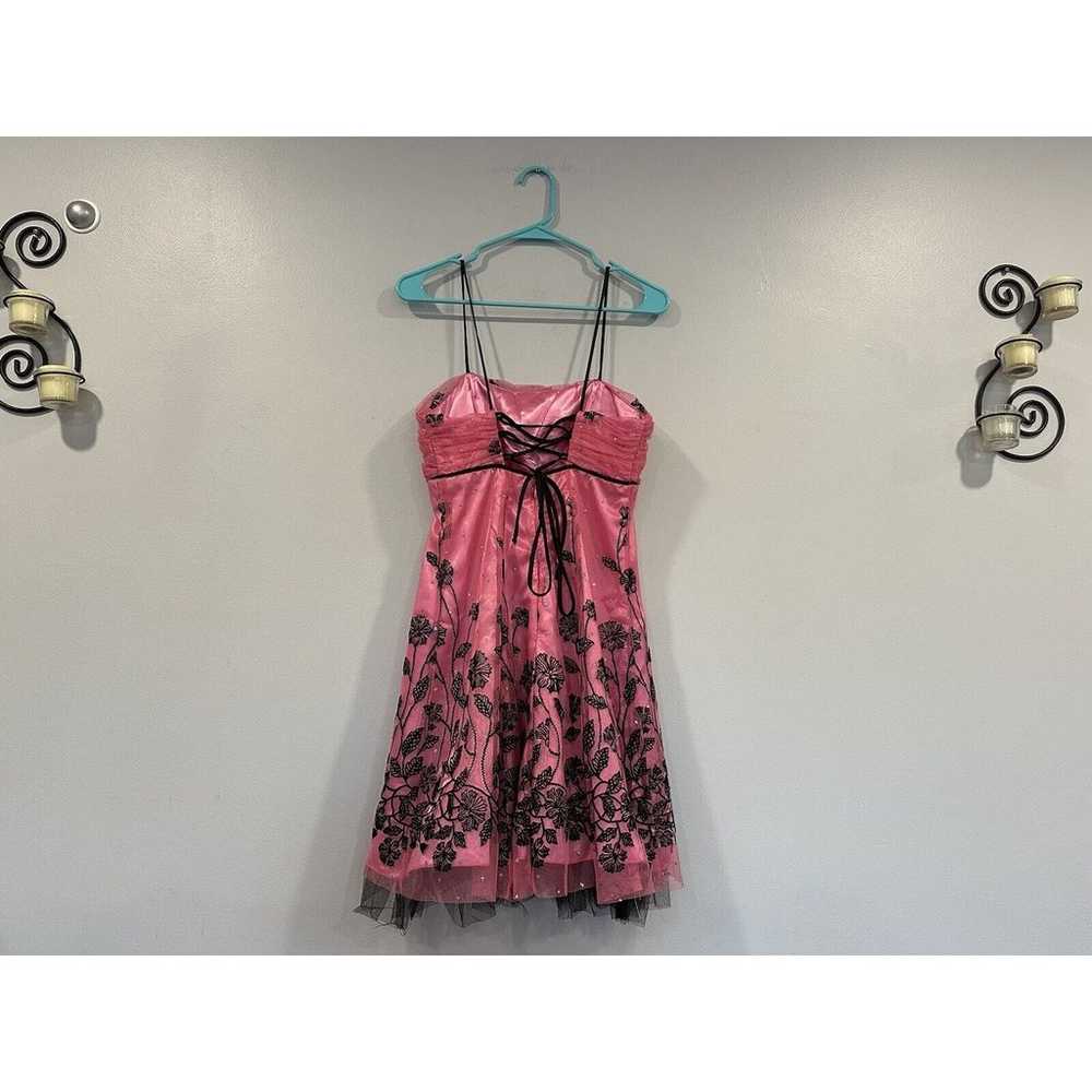 B. Smart Y2K Pink Back Lace Up Short Dress Junior… - image 4