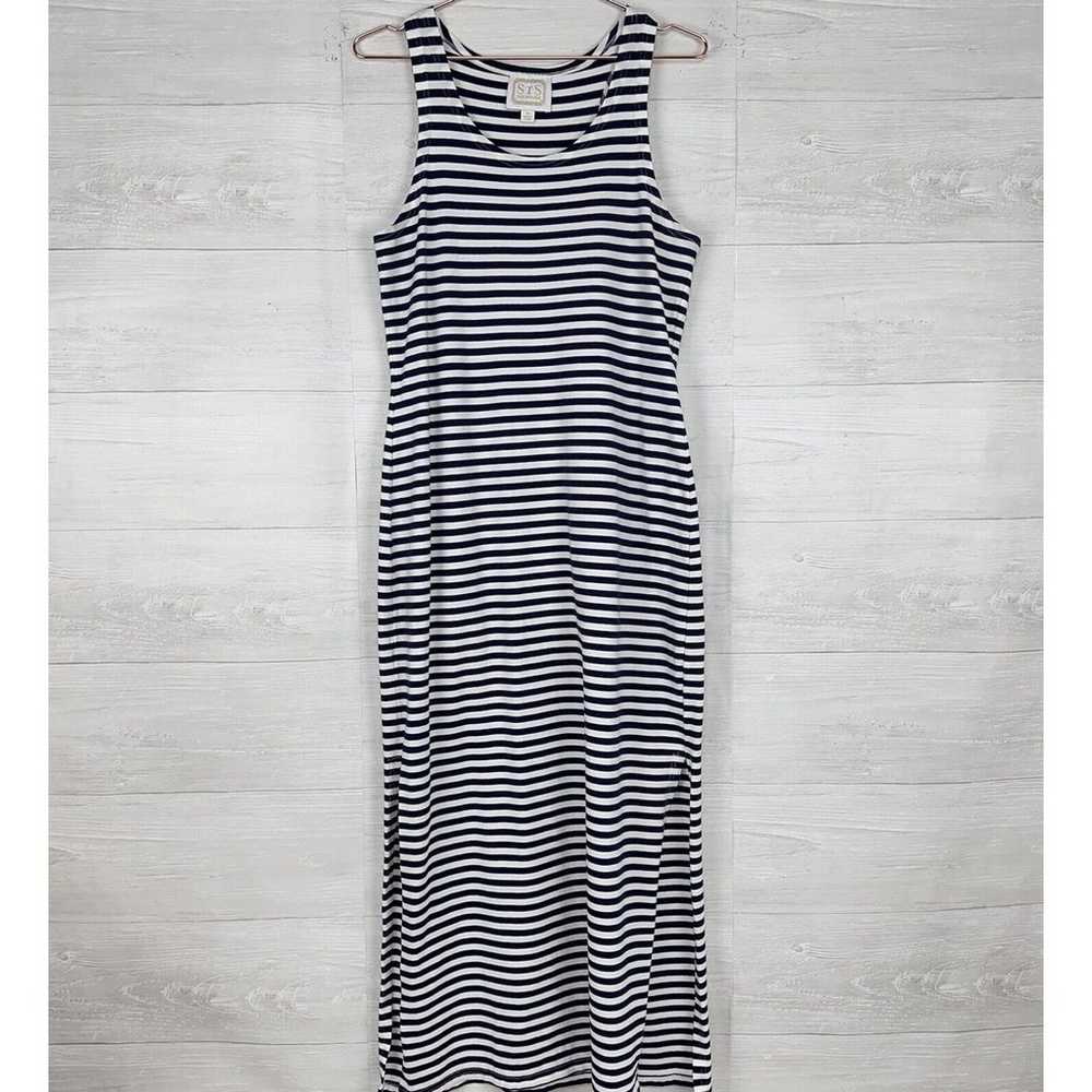 Sail To Sable STS Maxi Tank Dress M Striped Blue … - image 1