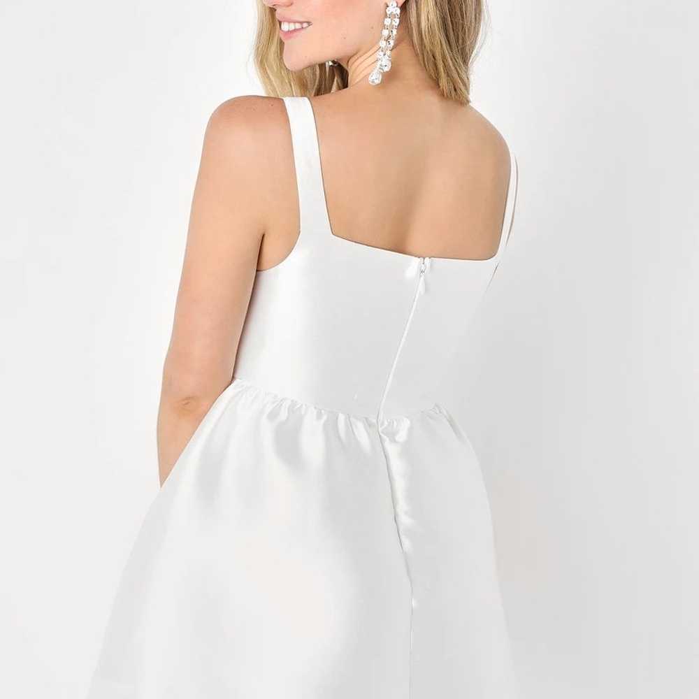 Lulus Bubbly White Taffeta Corset Mini Dress - image 3