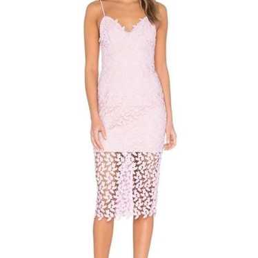 BARDOT Flora Lace Overlay Midi Dress Pink Size 4