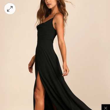 Lulus black satin Maxi Dress
