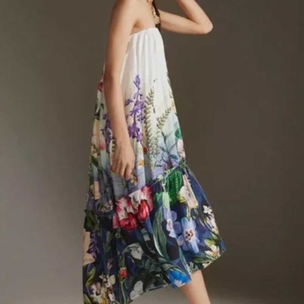 Anthropologie Strapless Maxi Dress tropical high … - image 2