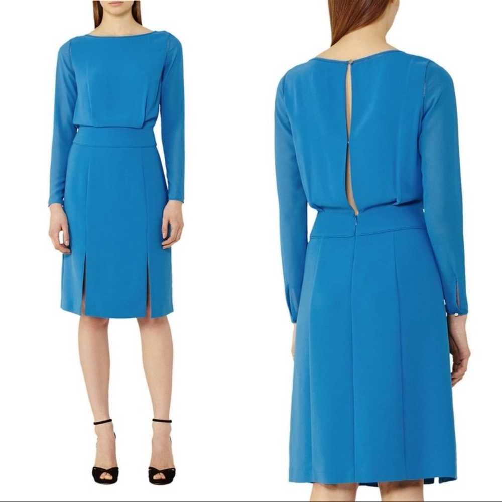 Reiss Alessa Dress Blue Size 8 Split Front Long S… - image 12