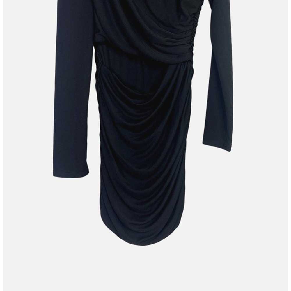 Zara Long Sleeve Ruched Draped Body Con Mini Dres… - image 5