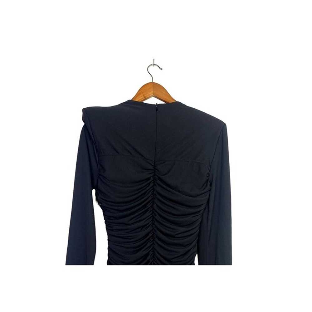 Zara Long Sleeve Ruched Draped Body Con Mini Dres… - image 8