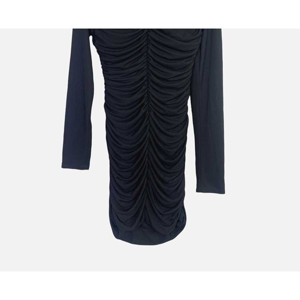 Zara Long Sleeve Ruched Draped Body Con Mini Dres… - image 9