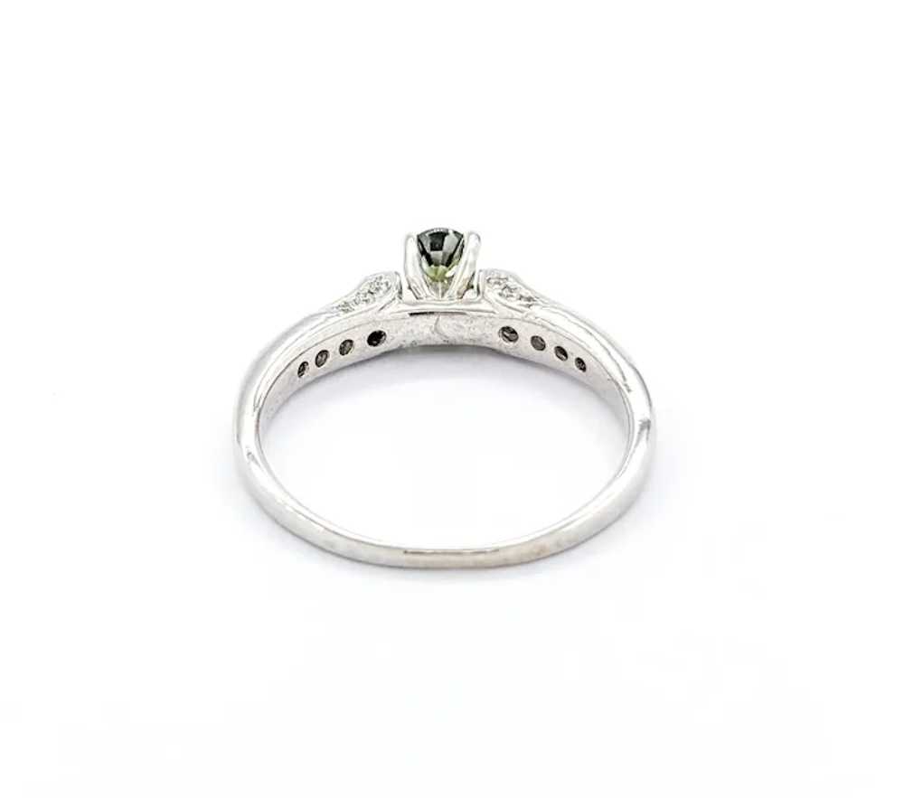 Alexandrite & Diamond Ring In White Gold - image 10