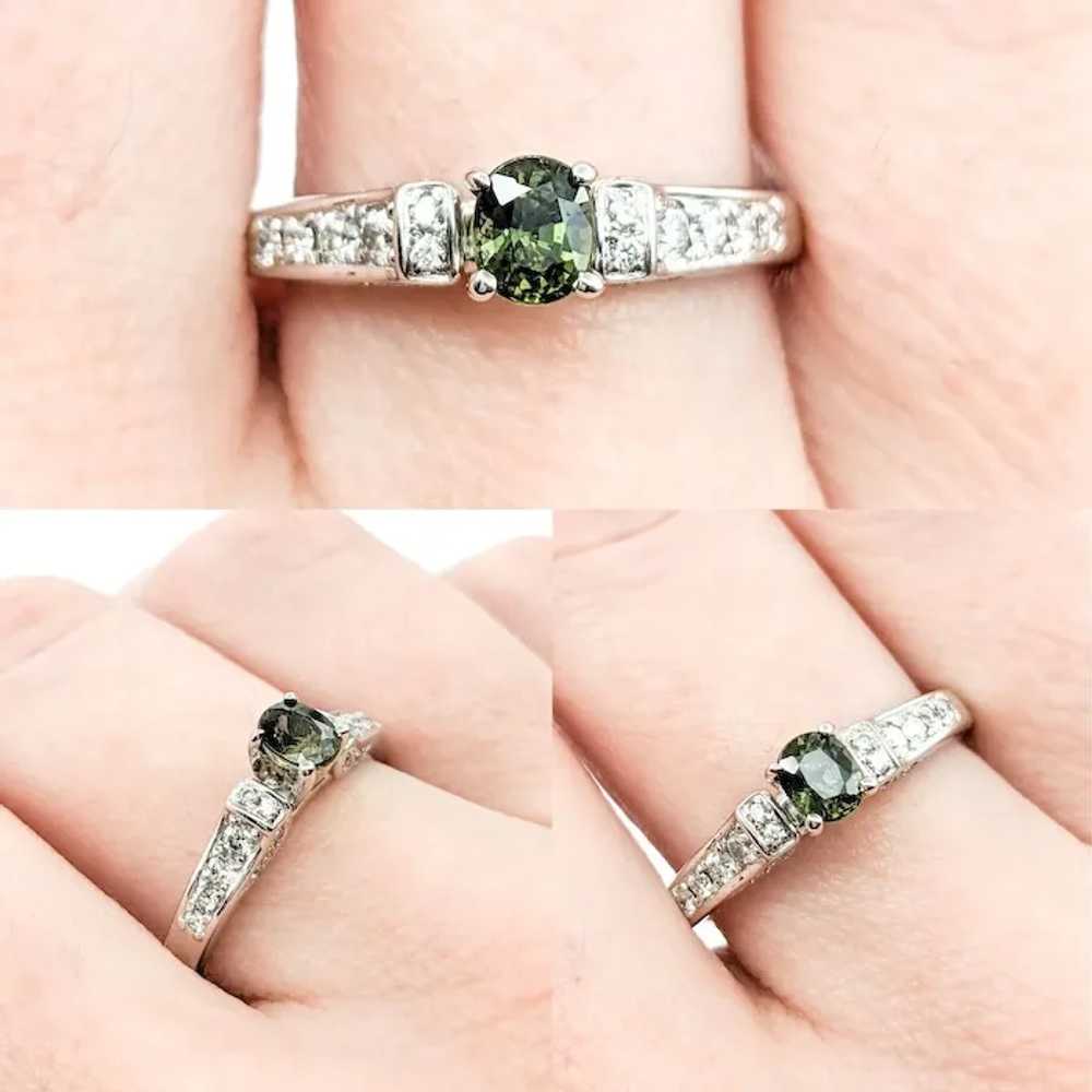 Alexandrite & Diamond Ring In White Gold - image 4