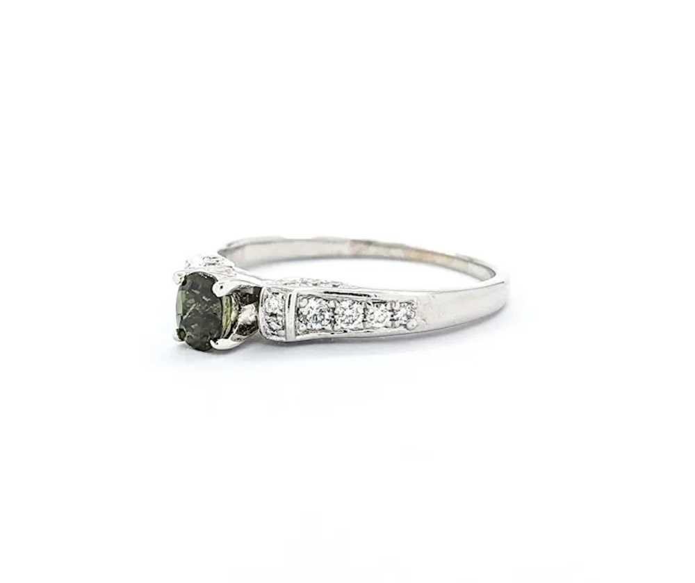 Alexandrite & Diamond Ring In White Gold - image 5