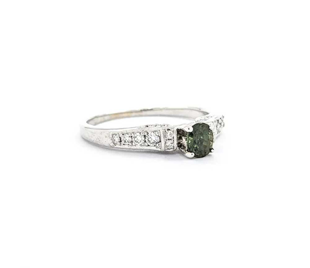 Alexandrite & Diamond Ring In White Gold - image 6