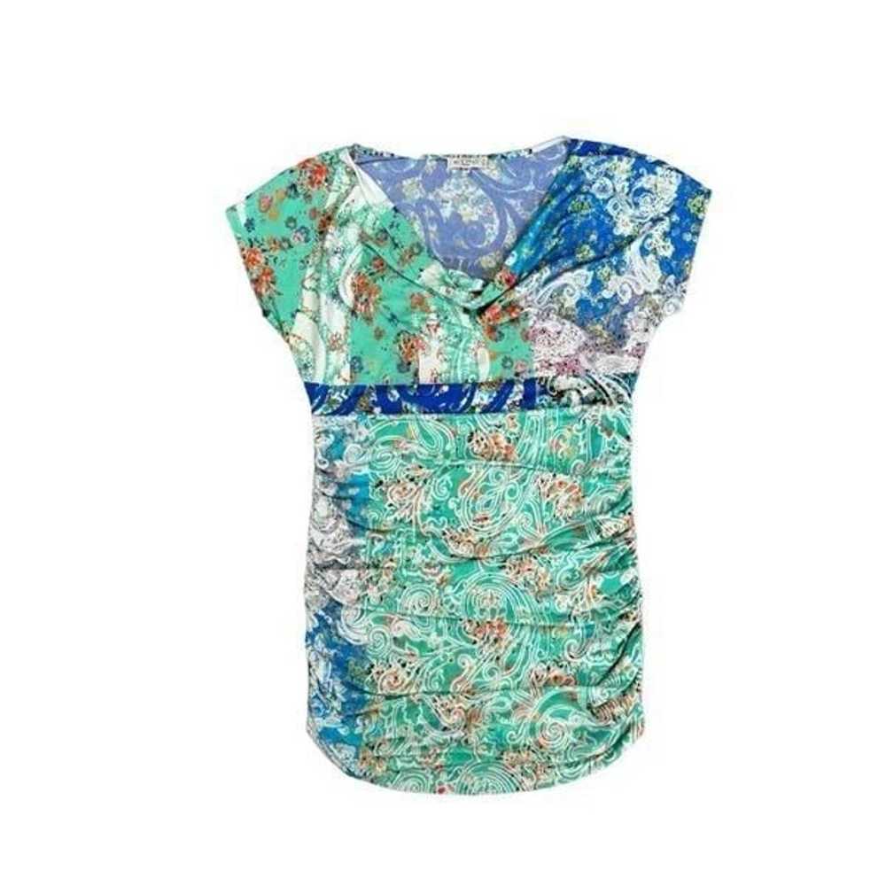 Etro Dress Milano Ruched Draped Cowl Neckline Str… - image 1