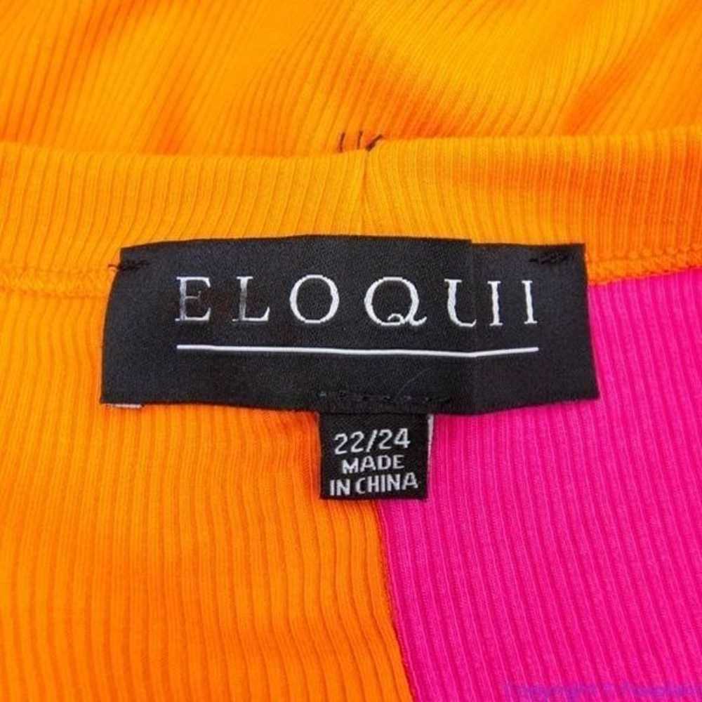 Eloquii Patchwork midi Dress, pink and orange, 22… - image 9
