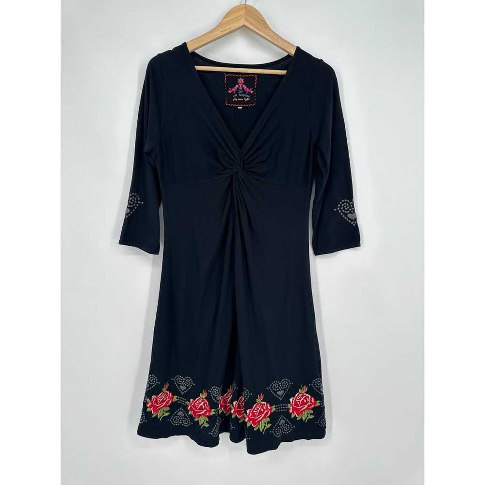 Johnny Was JWLA Embroidered Floral Dress Hearts R… - image 12
