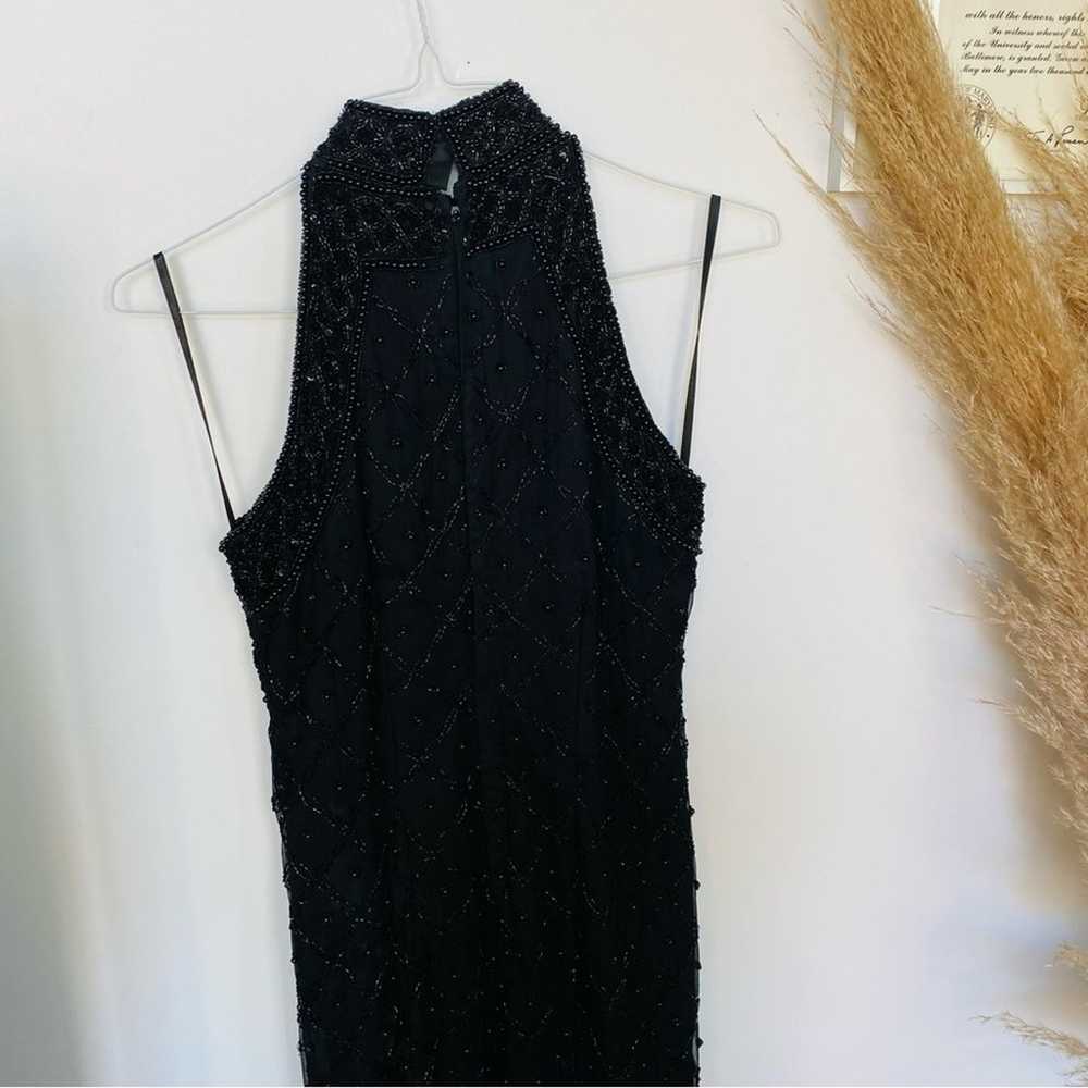 VINTAGE LAURENCE KAZAR Black Beaded Sequins Bodyc… - image 2