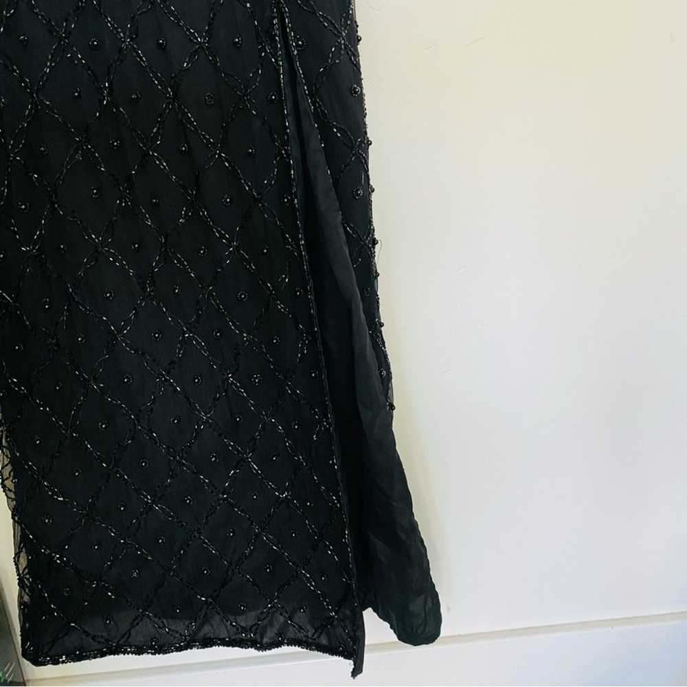 VINTAGE LAURENCE KAZAR Black Beaded Sequins Bodyc… - image 6
