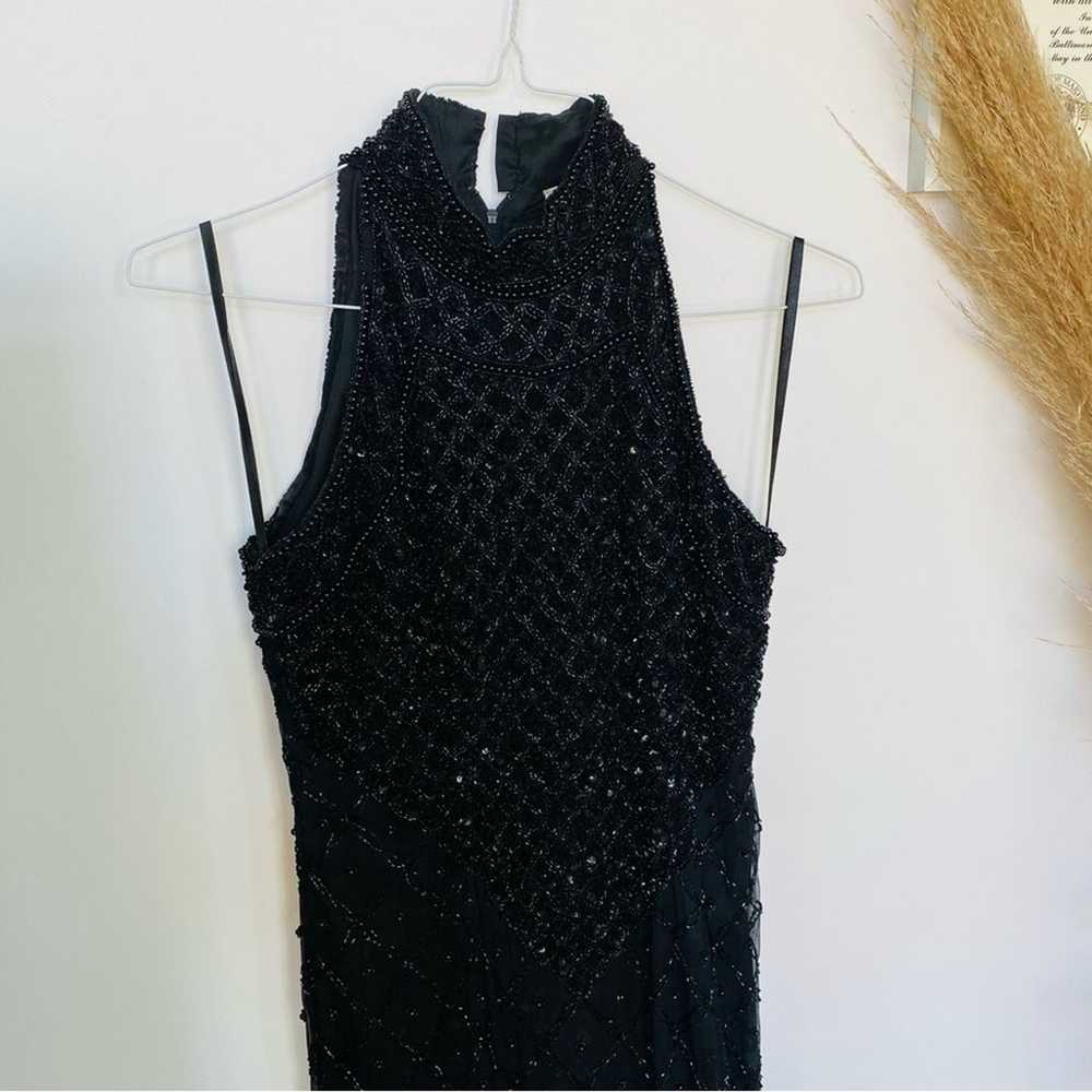 VINTAGE LAURENCE KAZAR Black Beaded Sequins Bodyc… - image 7