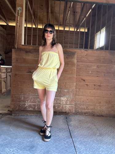 1980s Yellow Terry Romper - image 1