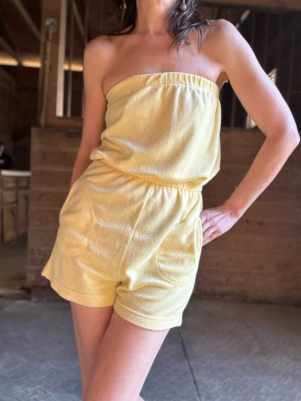 1980s Yellow Terry Romper - image 2