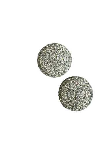 1990s Circular Rhinestone Earrings (Clip)